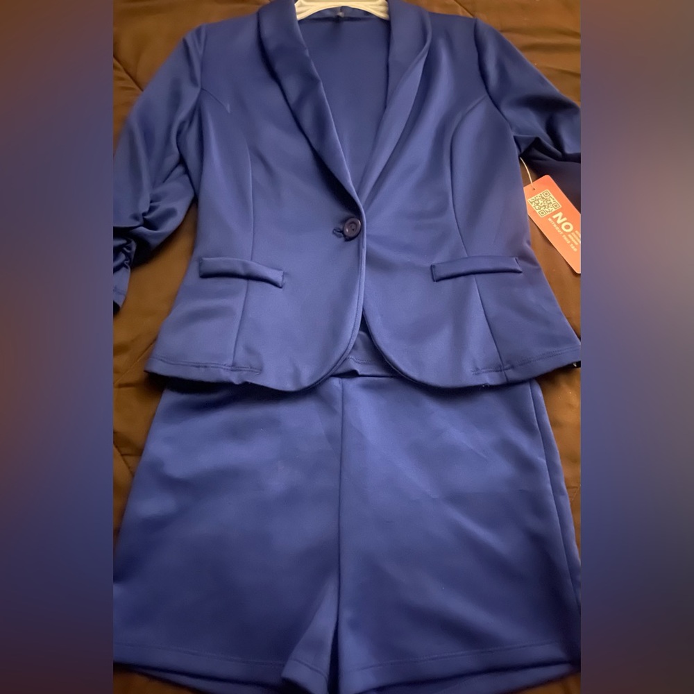 2 pc Royal blue Shorts Set